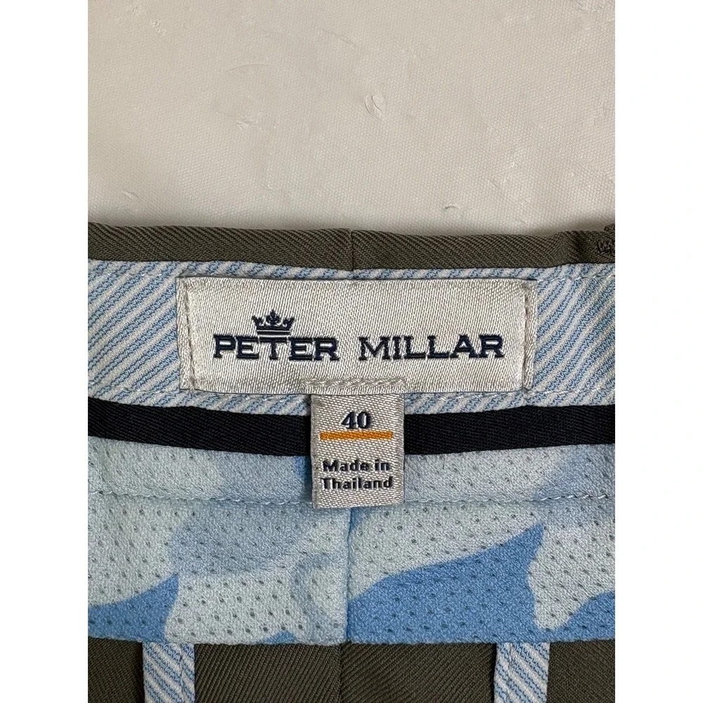 Peter Millar Crown Sport Mens Gray Performance Golf Shorts Size 40 ME0EB82